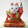 Japanese Maneki neko Lucky Cat Kutani yaki porcelain Fukusuke Hakama from Japan