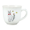 Kutani ware Japan ORIME Zuya megumi  Tea coffee cup Ribbon Cat Mug Neko