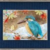 Kutani ware Japan Hideaki KatsumataKawasemi Kingfisher Ceramic wall art