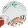 Kutani ware Japan Hideaki KatsumataRed Panda Cup and saucer Handcraft