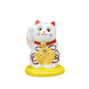 Maneki neko Kutani ware Japanese Lucky cat Gold Coin Base Fortune Bell 3.5in