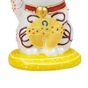 Maneki neko Kutani ware Japanese Lucky cat Gold Coin Base Fortune Bell 3.5in