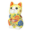 Maneki neko Kutani ware Japanese Lucky cat Praying Cat Yellow mori 8.4in Japan