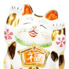Maneki neko Kutani ware Japanese Lucky cat Ema Double-paw Gold Accent Japan