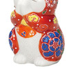 Maneki neko Kutani ware Japanese Lucky cat Praying Cat  Red Mori 3.7 in