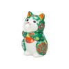 Maneki neko Kutani ware Japanese Lucky cat Praying Cat  Red Mori 3.2 in
