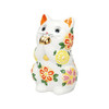 Maneki neko Kutani ware Japanese Lucky cat Praying Cat Hana Hana Floral 4.4in