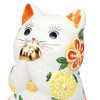 Maneki neko Kutani ware Japanese Lucky cat Praying Cat Hana Hana Floral 4.4in