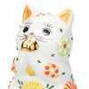 Maneki neko Kutani ware Japanese Lucky cat Praying Cat  White Mori 3.2 in Jap