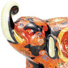 Kutani Ware] Elephant Figurine with Deep Blue Decorative Made in Japan Width 9in