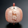 Kutani ware Japan Reiko Fukushima Incense Burner: Akae Detailing Blooming Floral