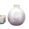 Kutani yaki ware Japanese Sake cup pot set Guinomi Tokkuri Silver foill Purple