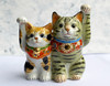 Maneki Neko Japanese Lucky Cat Kutani Yaki Porcelain Nakayoshi made in japan
