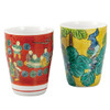 Pair Kutani yaki ware Japanese Ceramic Tumbler Beer Sake cupYoshida-ya Mokubei