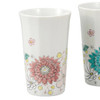 Pair Kutani yaki ware Japanese Ceramic Tumbler Beer Sake cupHana Hana Japan