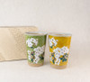 Pair Kutani yaki ware Japanese Ceramic Tumbler Beer Sake cup Sakura Cherry
