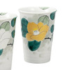 Pair Kutani yaki ware Japanese Ceramic Tumbler Beer Sake cupGold Silver Camellia