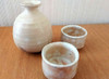 Japanese Guinomi Tokkuri Sake cup & bottle set Hagi yaki Kohiki Artist Keiichiro