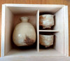 Japanese Guinomi Tokkuri Sake cup & bottle set Hagi yaki Kohiki Artist Keiichiro