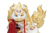 Kutani Ware Foo dog Shishi Lion White mori Art Treasure motif Japan 10.6in