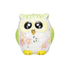 Kutani Ware Fukuro Owl Cherryblossom motif Japan 3.9in Japan