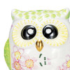 Kutani Ware Fukuro Owl Cherryblossom motif Japan 3.9in Japan