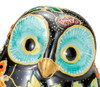 Kutani Ware Lucky Fukuro Owl Japan Peony motif 6.7in Japanese Figurine