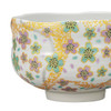 Chawan Kutani yaki ware Japanese Matcha Green Tea BowlFloral Stream Japan