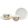 Pair Kutani yaki ware Japanese Coffee Cup and Saucer Hanatsume flower Japan