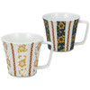 Pair Kutani yaki ware Mug Tea Coffee Cup set of 2Tessen Aochibu Shirochibu