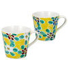 Pair Kutani yaki ware Mug Tea Coffee Cup set of 2Floral Pattern Japan
