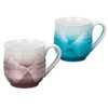 Pair Kutani yaki ware Mug Tea Coffee Cup set of 2Ginsai silver Blue Purple Japan
