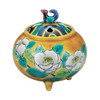 Koro Kutani yaki ware Japanese Incense Burner pot  Yoshida-ya style Camellia