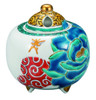 Koro Kutani yaki ware Japanese Incense Burner pot  Blue peony Sato Tsuyoshi