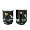 Pair Yunomi Kutani yaki ware Japanese green tea cup set Rabbit and Moon motif