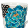 Kutani yaki ware Japanese Mug Coffee Tea Soup Cup Blue Peony Sato Tsuyoshi