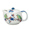 Kyusu Kutani yaki ware Japanese porcelain tea pot Mejiro and Plum Blossom Japan