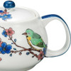 Kyusu Kutani yaki ware Japanese porcelain tea pot Mejiro and Plum Blossom Japan