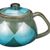Kyusu Kutani yaki ware Japanese porcelain tea pot Ginsai silver Blue Ryusai