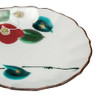Mamezara Kutani yaki ware Small plate Sauce dish Red White Camellia Japan