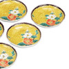 Kutani yaki ware Japanese Serving Plate Dish set of 5Yellow glaze Camellia Akira