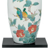 Kutani ware Flower Vase 10 inch Camellias with Kingfisher Design Ryuzan