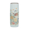 Kutani Ware Flower Vase 6-go Cylindrical  Golden Chrysanthemum with Sparrows