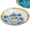 [Kutani Ware] Pair Plates 6 inch  Blue & Purple Peony Design Japan Sato Tsuyoshi