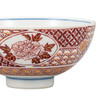 Gohan Chawan Kutani yaki ware Japanese Rice bowl Aka-e Hanagoyomi Overglaze red