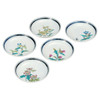 Kutani yaki ware Japanese Small Plate Dish set of 5Grass and Flower 5.4in Japan
