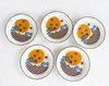 Kutani yaki ware Japanese Small Plate Dish set of 5 Wave Chidori Plover Japan