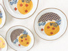 Kutani yaki ware Japanese Small Plate Dish set of 5 Wave Chidori Plover Japan