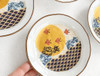 Kutani yaki ware Japanese Small Plate Dish set of 5 Wave Chidori Plover Japan