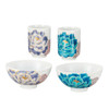 Kutani ware Japanese Rice bowl Gohan Chawan Tea cup YunomiBlue purple Camellia